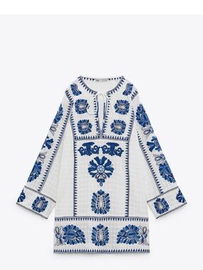 Zara Short Embroidered Dress